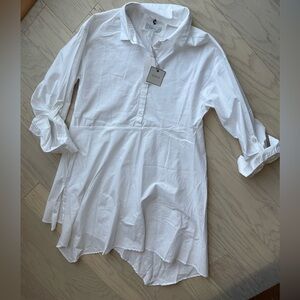 Cupio White Button-Up Tunic Shirt - NWT